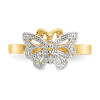 14k w/Rhodium Butterfly Ring-K3933