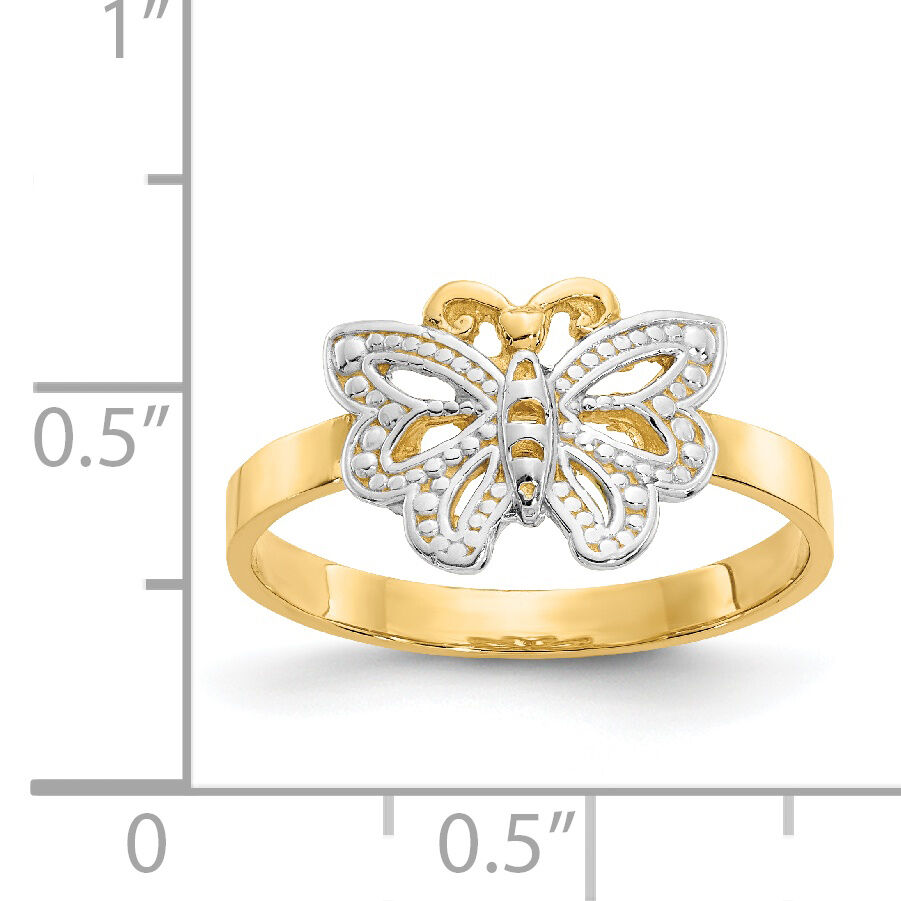 14k w/Rhodium Butterfly Ring-K3933