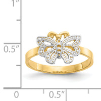 14k w/Rhodium Butterfly Ring-K3933