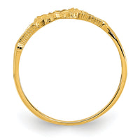 14K Diamond-Cut Childs Heart & Cross Ring-K3936