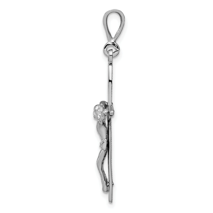 14k White Gold Passion Crucifix Pendant-K394