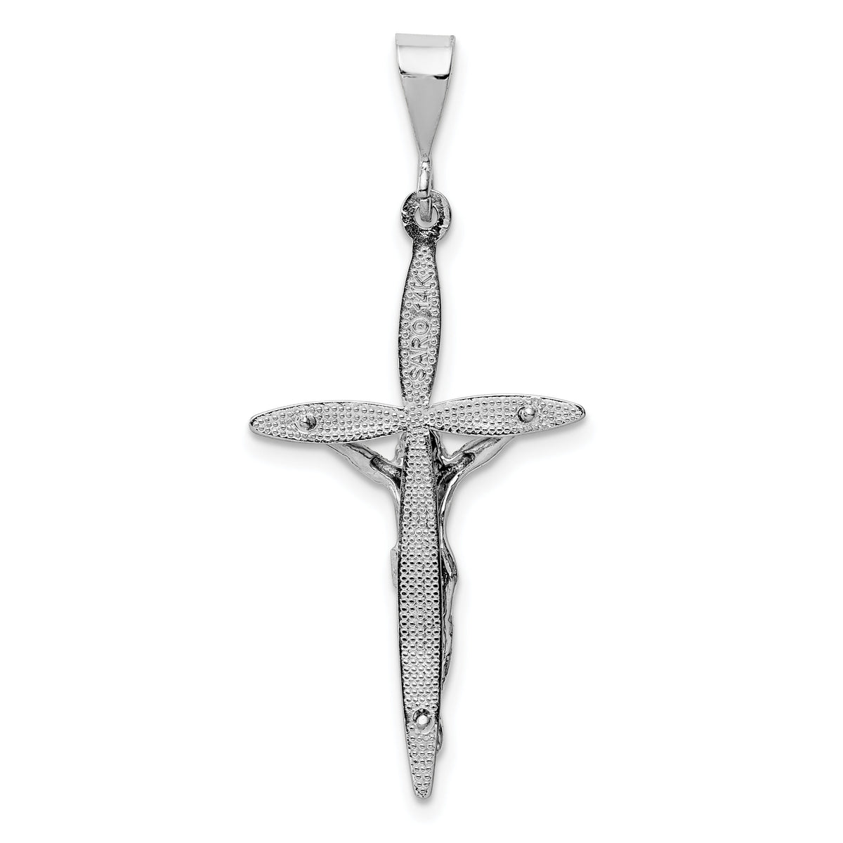 14k White Gold Passion Crucifix Pendant-K394