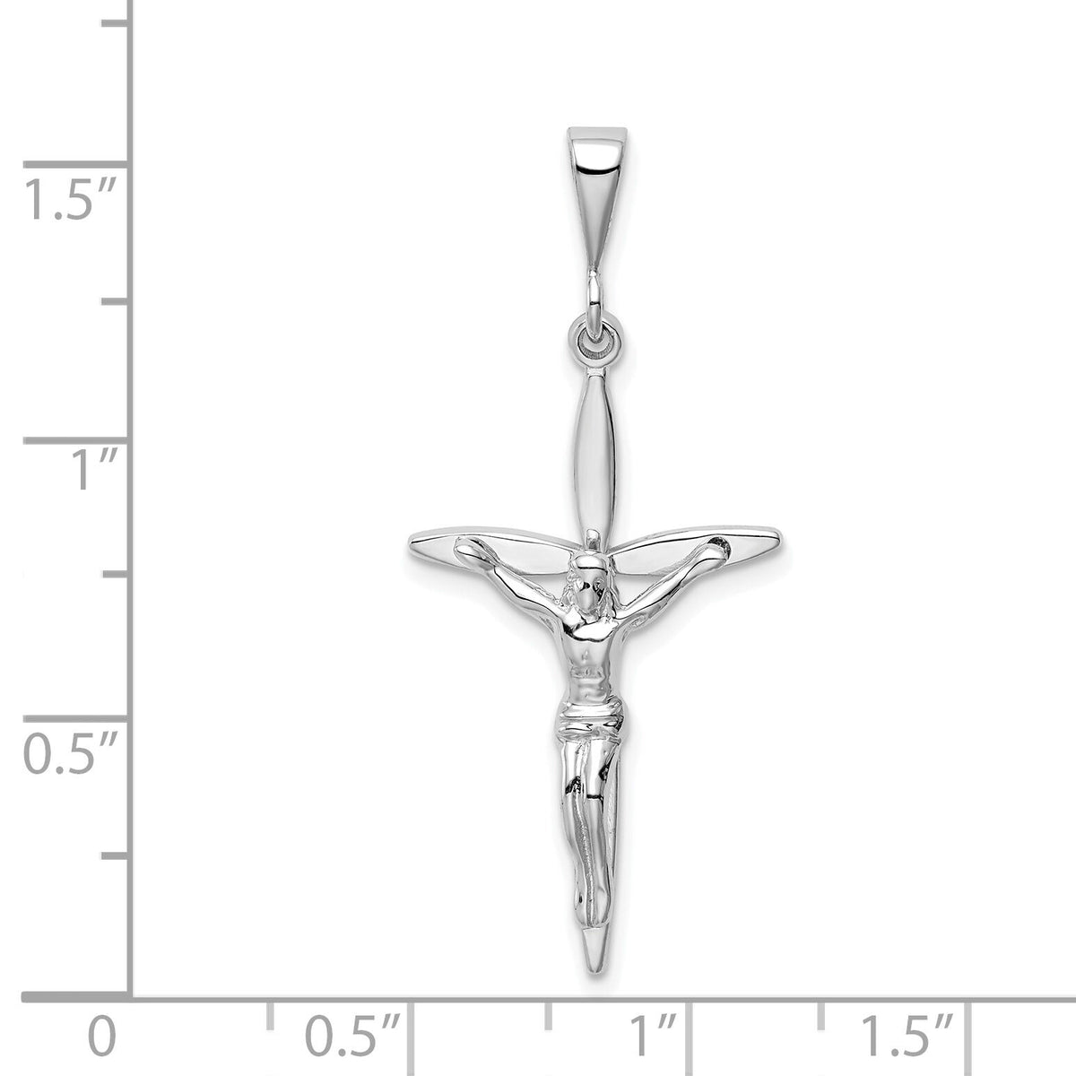 14k White Gold Passion Crucifix Pendant-K394