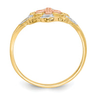 14K Two-tone w/White Rhodium Cross Ring-K3944
