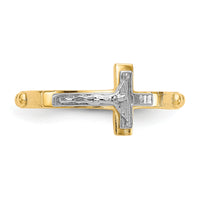 14K Two-tone Crucifix Rosary Ring-K3967
