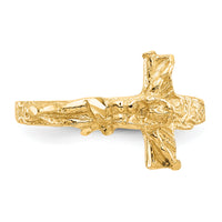 14K Diamond-cut Crucifix Ring-K3968