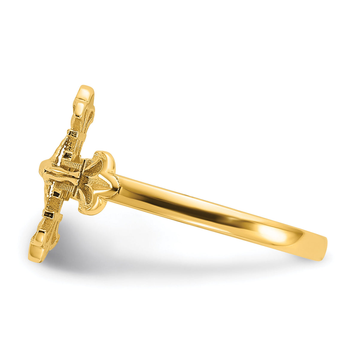 14K Diamond Cut Crucifix Ring-K3969