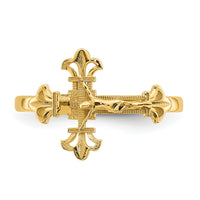14K Diamond Cut Crucifix Ring-K3969