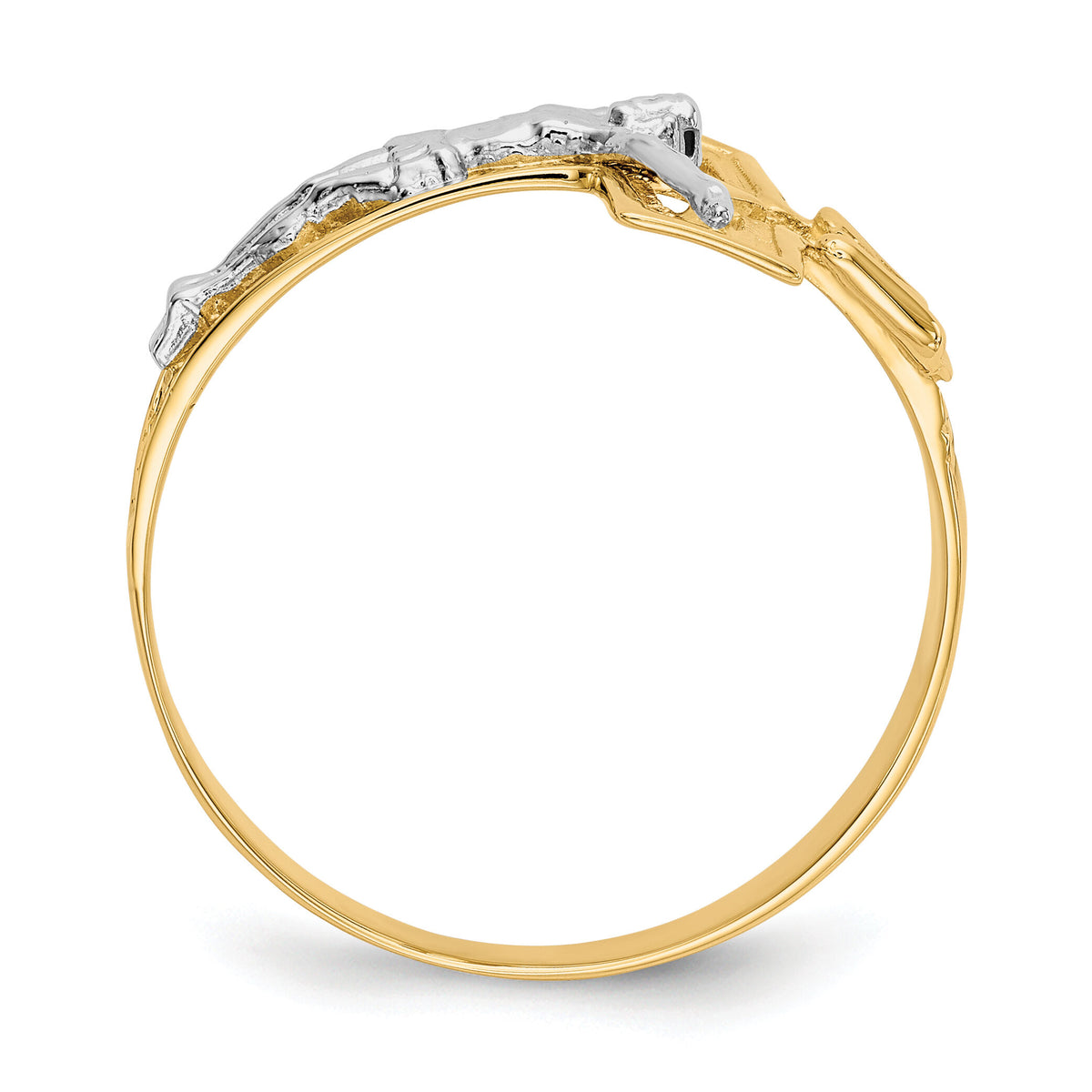 14K Two-tone Crucifix Men's Ring-K3971