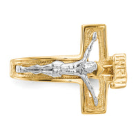 14K Two-tone Crucifix Men's Ring-K3971