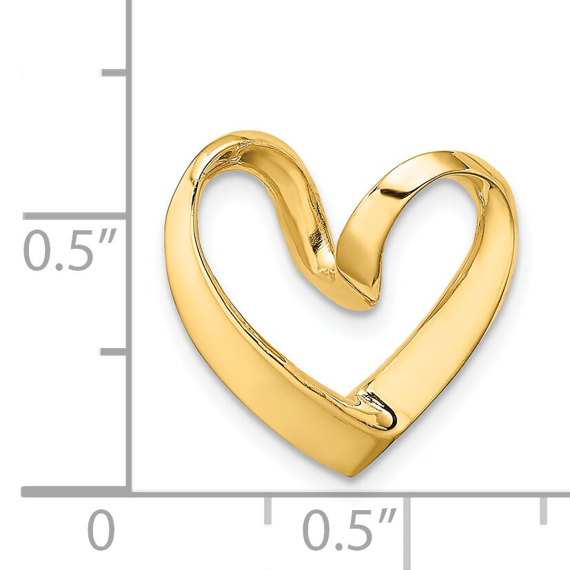 14K Polished Heart Chain Slide-K3977