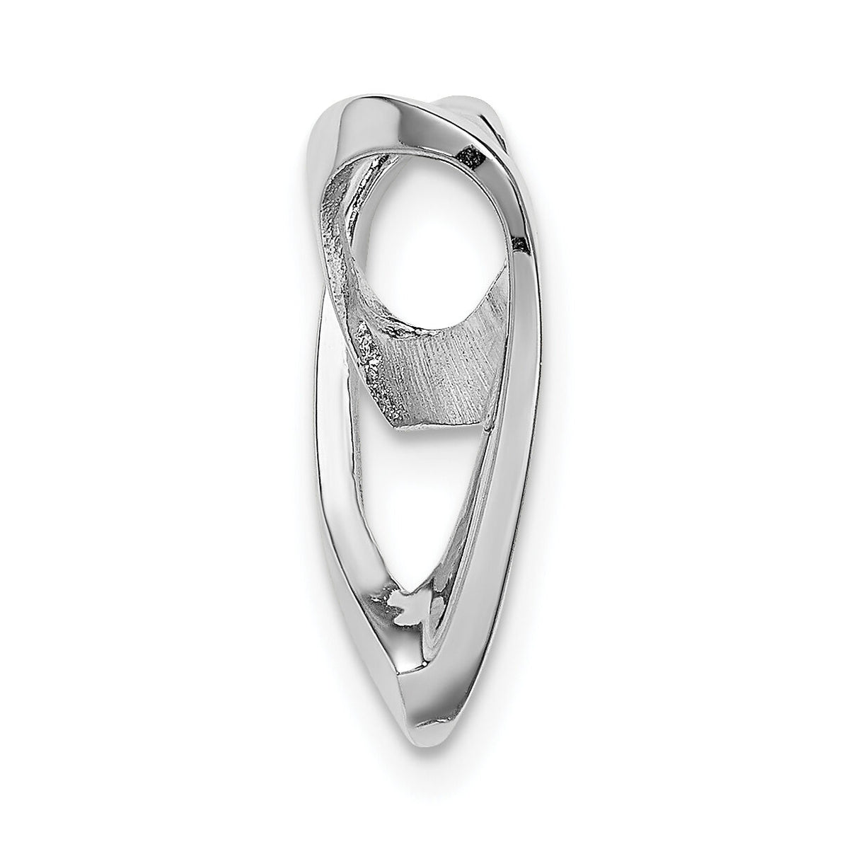 14K White Gold Polished Heart Chain Slide-K3977W