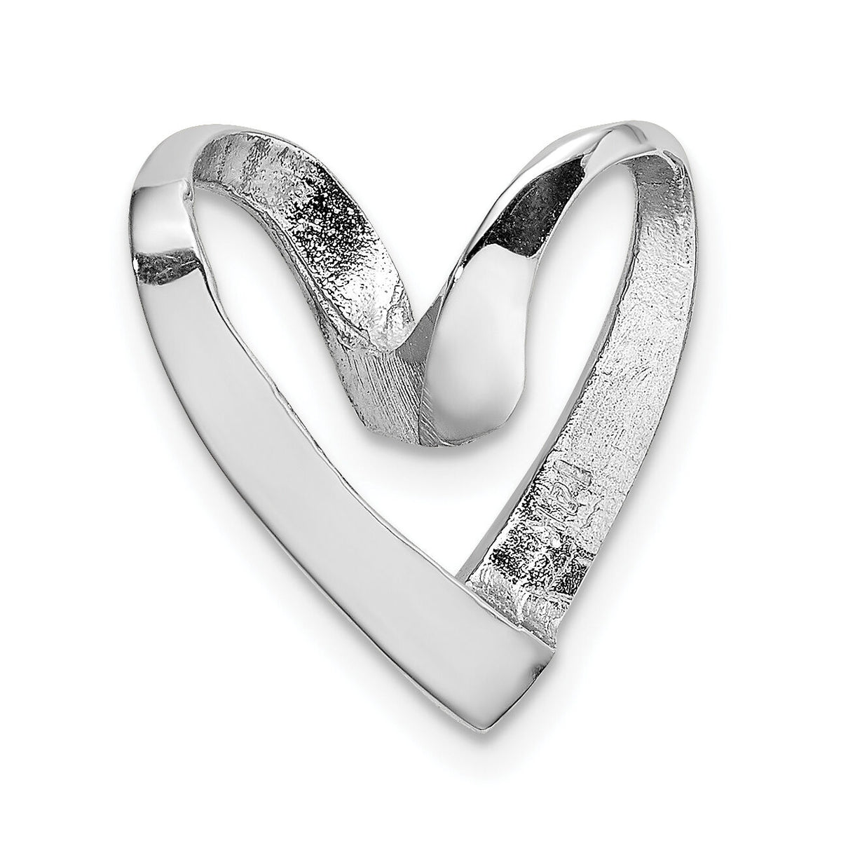 14K White Gold Polished Heart Chain Slide-K3977W