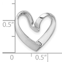 14K White Gold Polished Heart Chain Slide-K3977W
