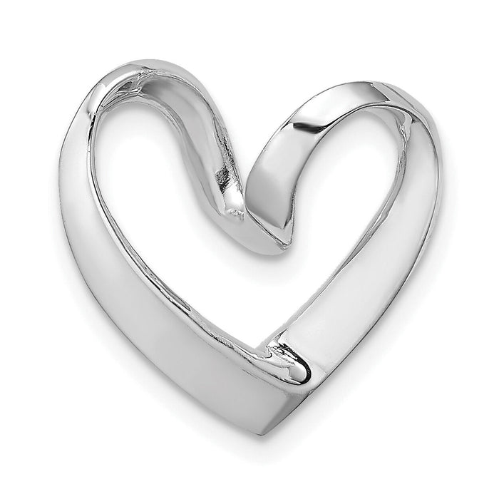 14K White Gold Polished Heart Chain Slide-K3977W