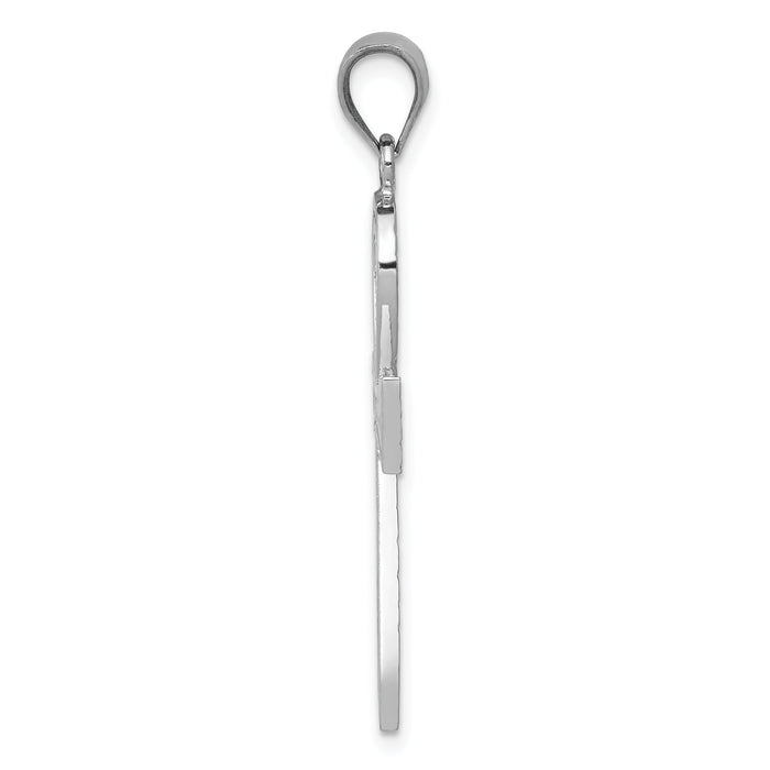 14k White Gold Ankh Cross Pendant-K400