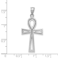 14k White Gold Ankh Cross Pendant-K400