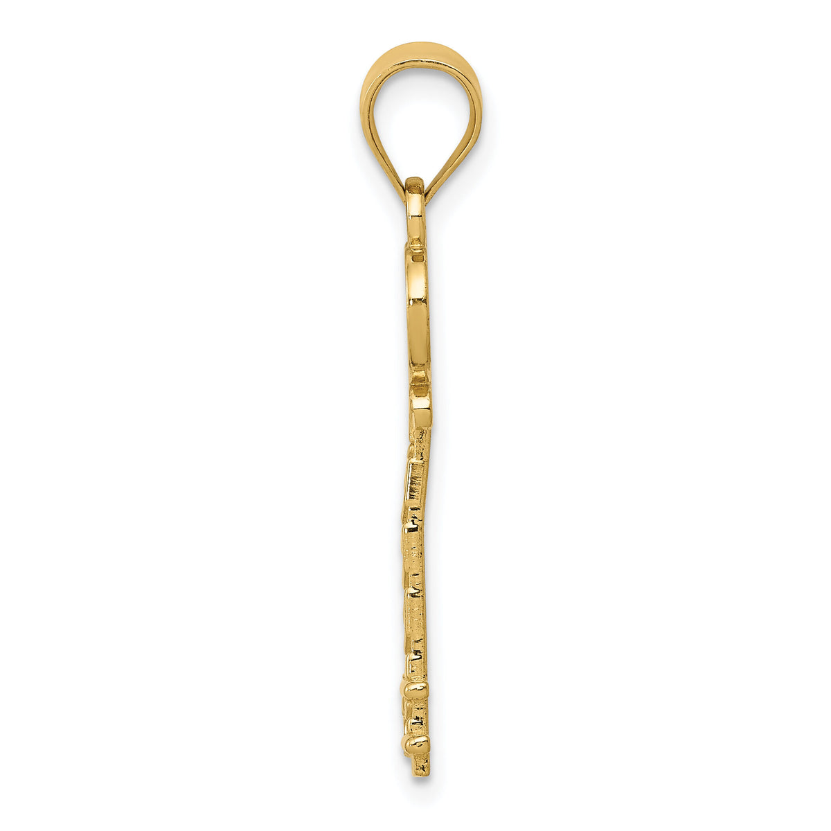 14k Diamond-cut Key Pendant-K4036