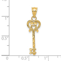 14k Diamond-cut Key Pendant-K4036