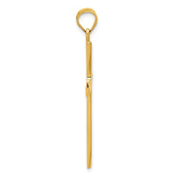 14k Polished Cross Pendant-K411