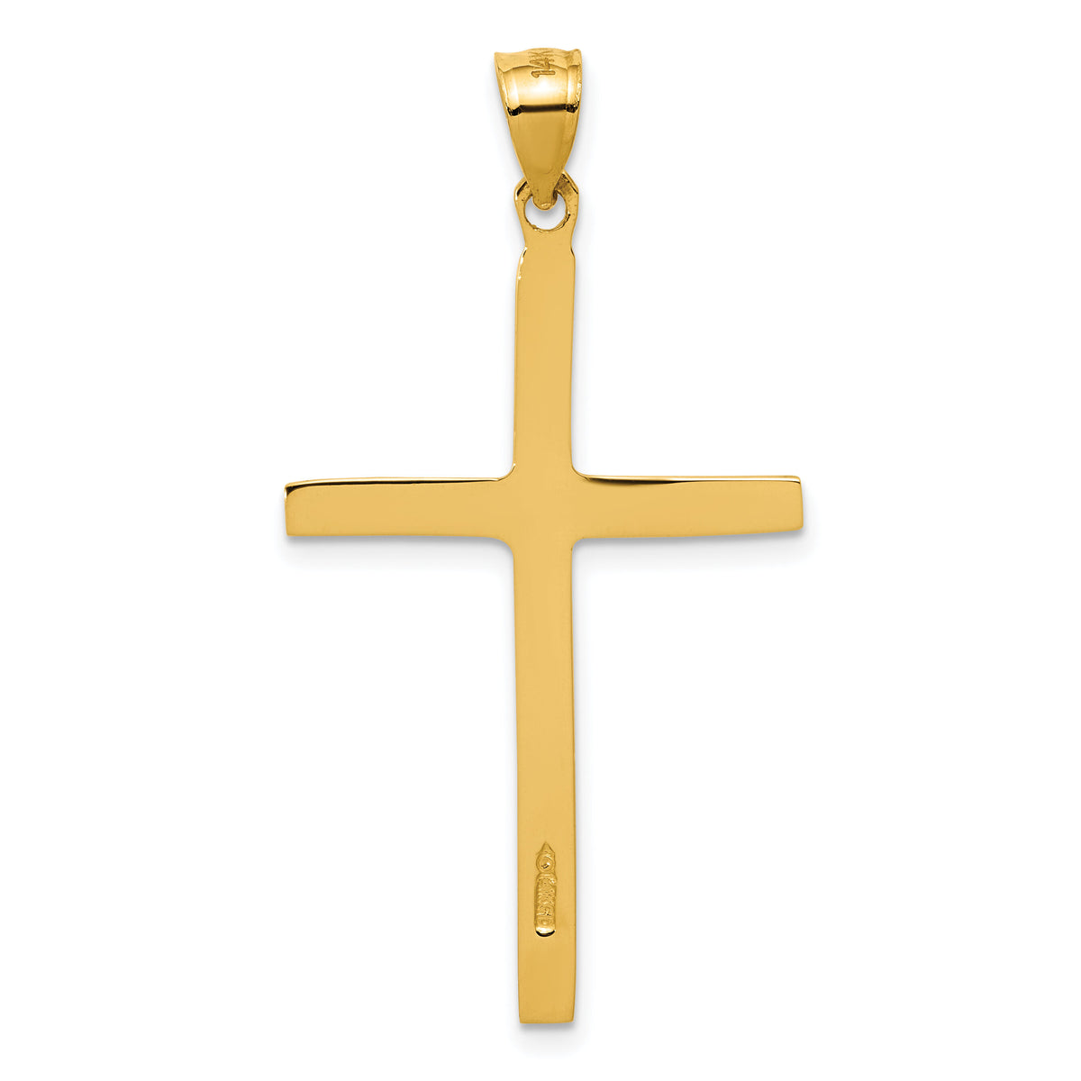 14k Polished Cross Pendant-K411