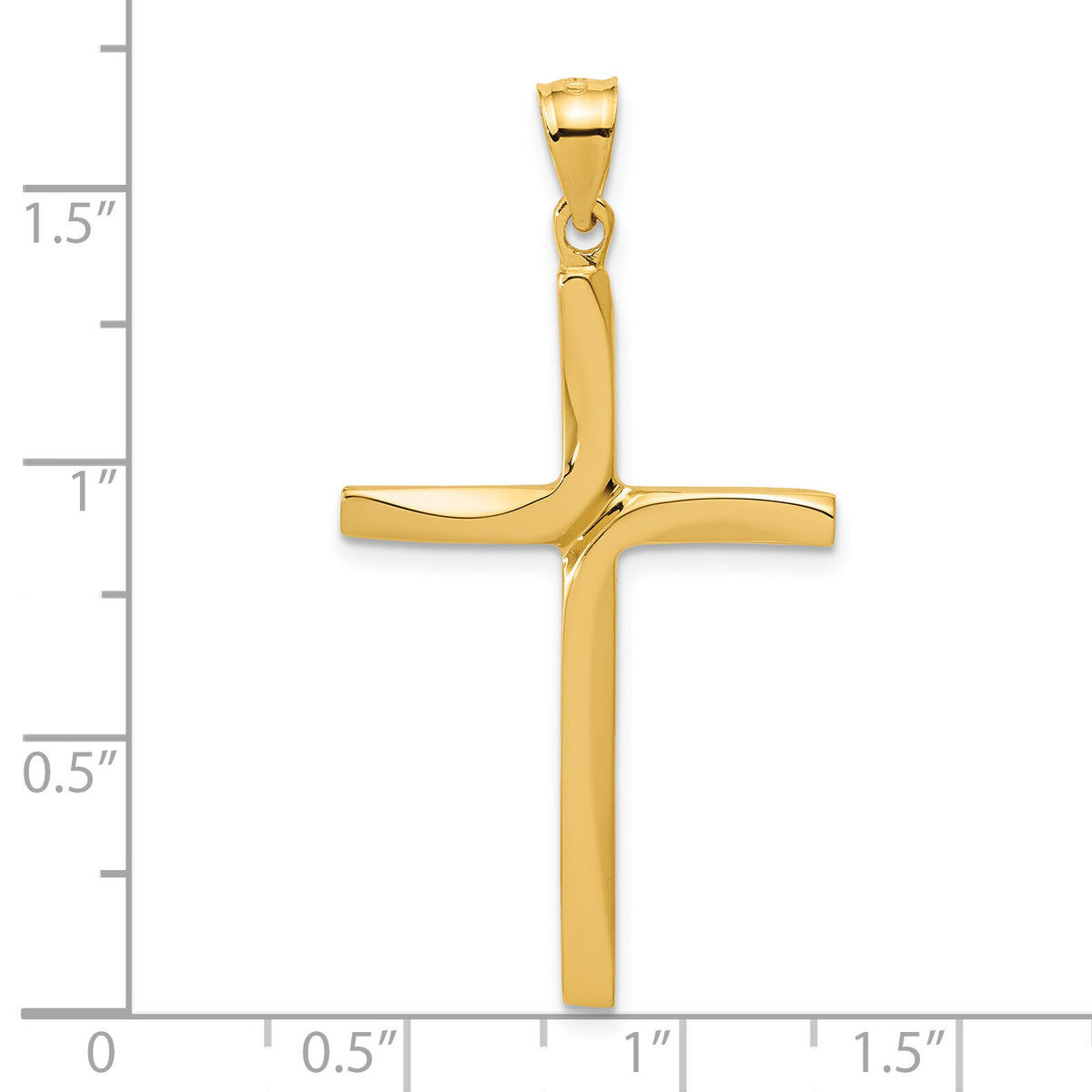 14k Polished Cross Pendant-K411