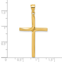 14k Polished Cross Pendant-K411