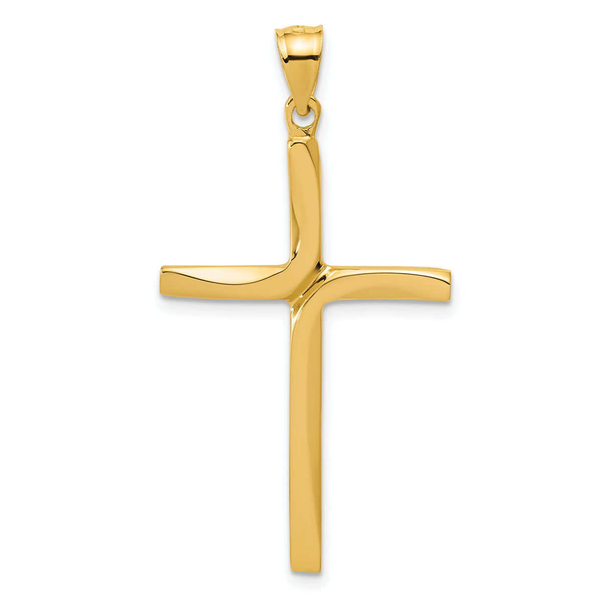 14k Polished Cross Pendant-K411