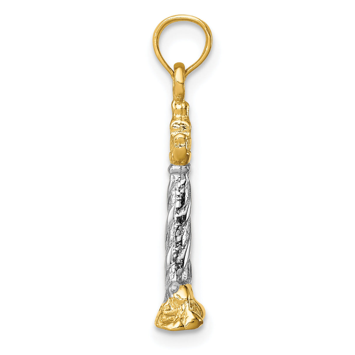 14Kw/Rhodium 3D St. Augustine Lighthouse Pendant-K4146