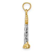 14Kw/Rhodium 3D St. Augustine Lighthouse Pendant-K4146