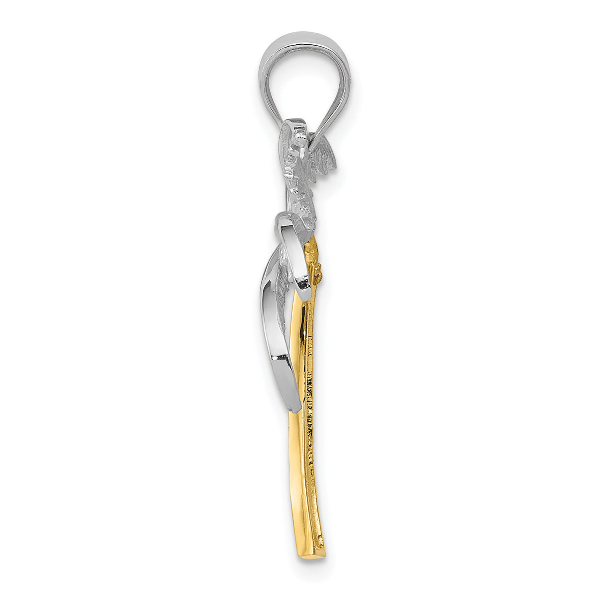 14k Two-tone Palm Tree Pendant-K4158