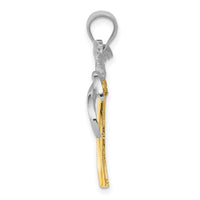 14k Two-tone Palm Tree Pendant-K4158