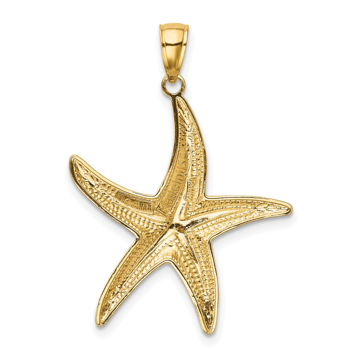 14K with White Rhodium Starfish Pendant-K4175