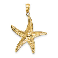 14K with White Rhodium Starfish Pendant-K4175