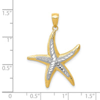 14K with White Rhodium Starfish Pendant-K4175