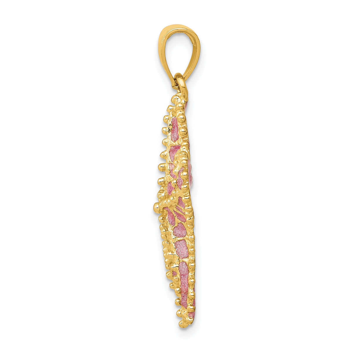 14K Pink Enameled Starfish Pendant-K4176