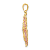 14K Pink Enameled Starfish Pendant-K4176