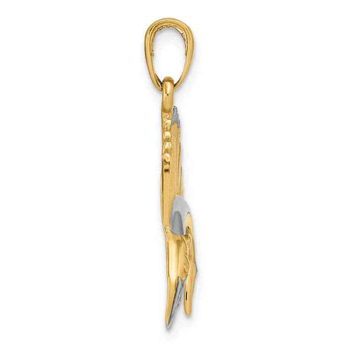 14K w/Rhodium Sailfish Pendant-K4192
