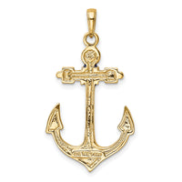 14K 2-D Red, White, and Blue Enameled Anchor Pendant-K4201