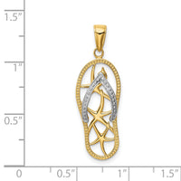 14K Two-tone Starfish Flip-Flop Pendant-K4205