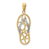 14K Two-tone Starfish Flip-Flop Pendant-K4205