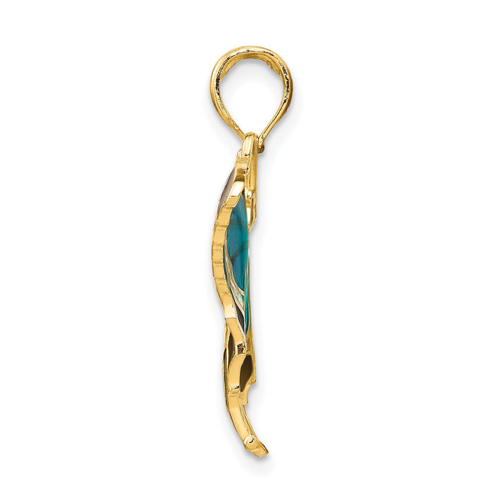 14K Enameled Butterfly Pendant-K4229