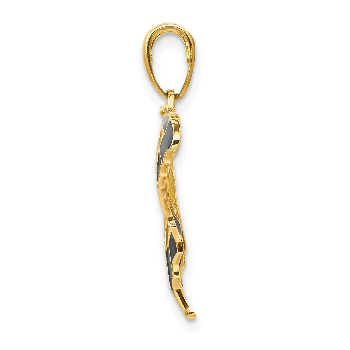 14K Yellow Enameled Butterfly Pendant-K4233