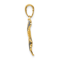 14K Yellow Enameled Butterfly Pendant-K4233