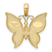 14K w/Rhodium Butterfly Pendant-K4242