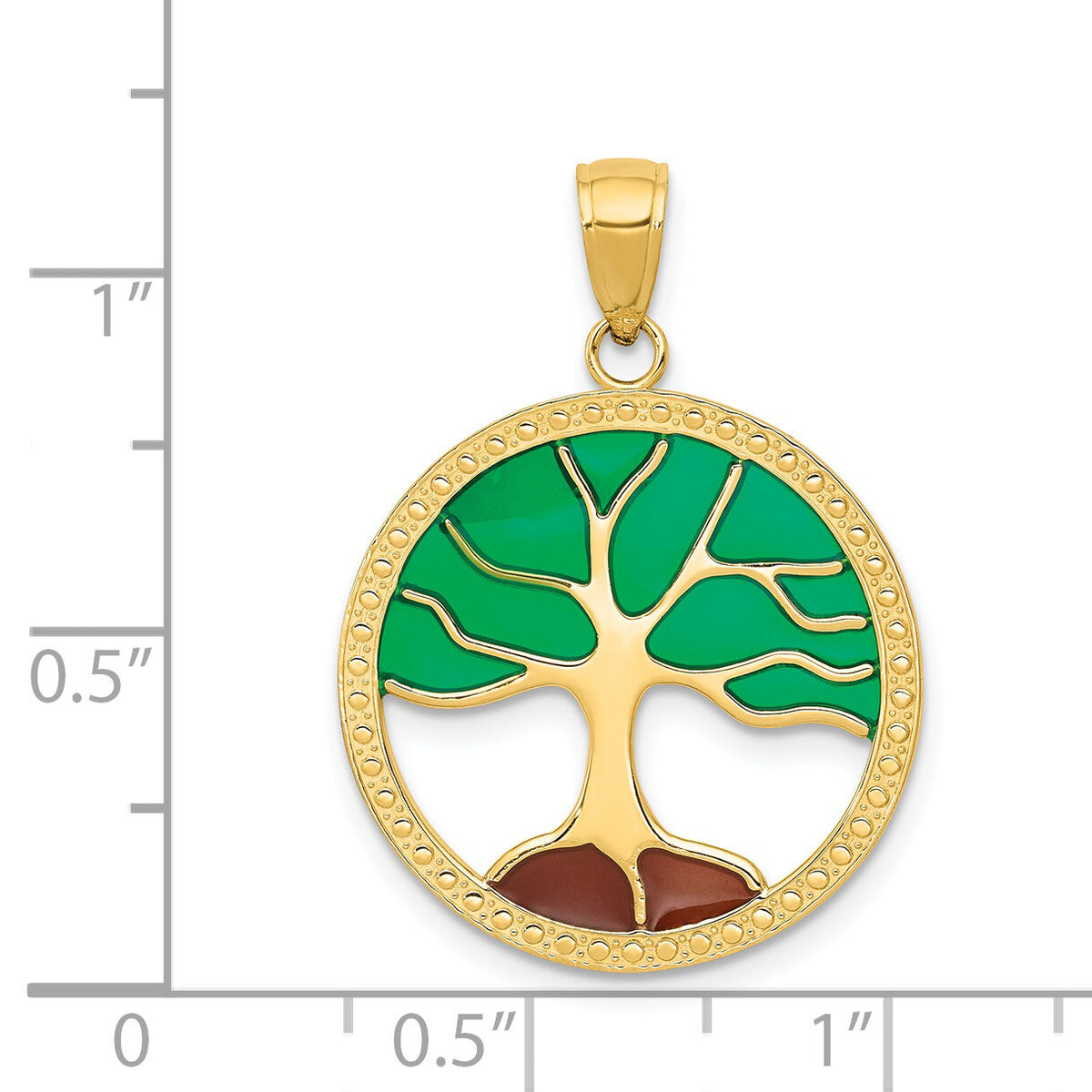 14K Enameled Tree of Life Pendant-K4271