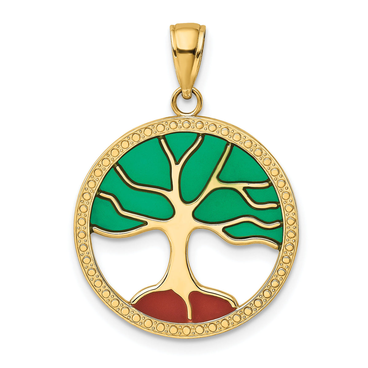 14K Enameled Tree of Life Pendant-K4271