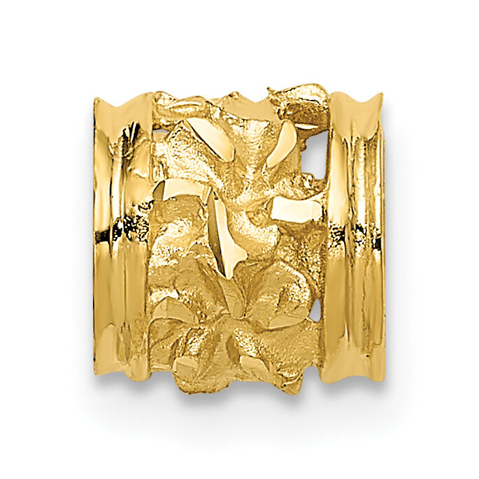 14k Diamond-cut Mini Plumeria Barrel Chain Slide-K4275