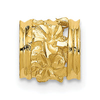 14k Diamond-cut Mini Plumeria Barrel Chain Slide-K4275