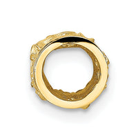 14k Diamond-cut Mini Plumeria Barrel Chain Slide-K4275